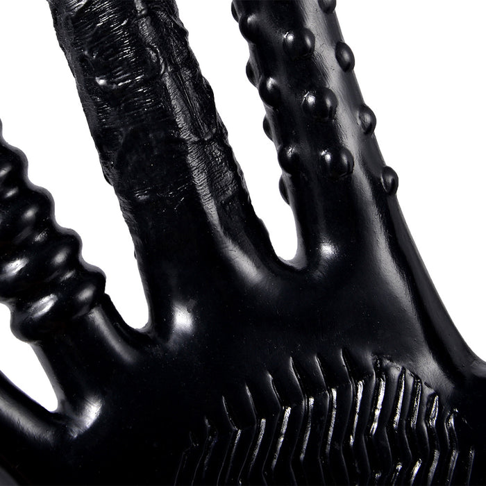 Vibrating Massage Glove ¨C Multi-Texture Stimulation, Waterproof Silicone Design