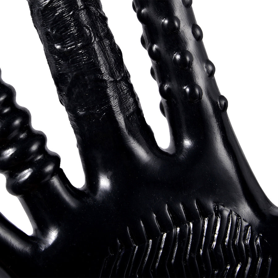 Vibrating Massage Glove ¨C Multi-Texture Stimulation, Waterproof Silicone Design