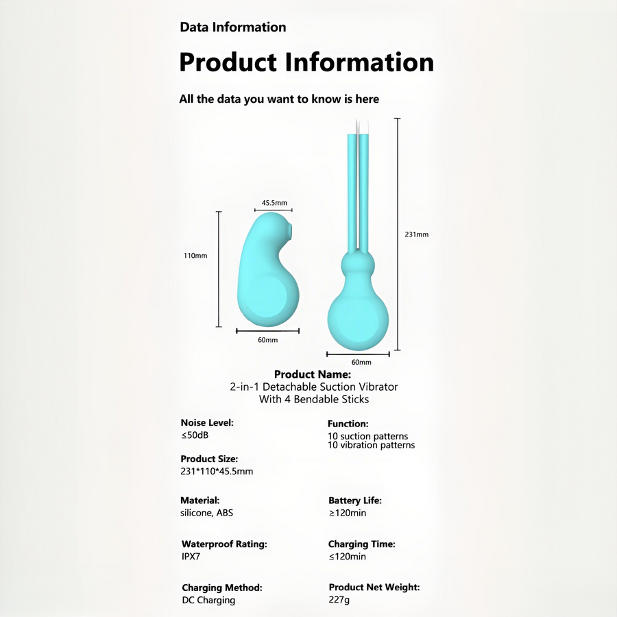 Detachable Suction & Rotary Vibrator – Multi-Frequency Vacuum, Waterproof