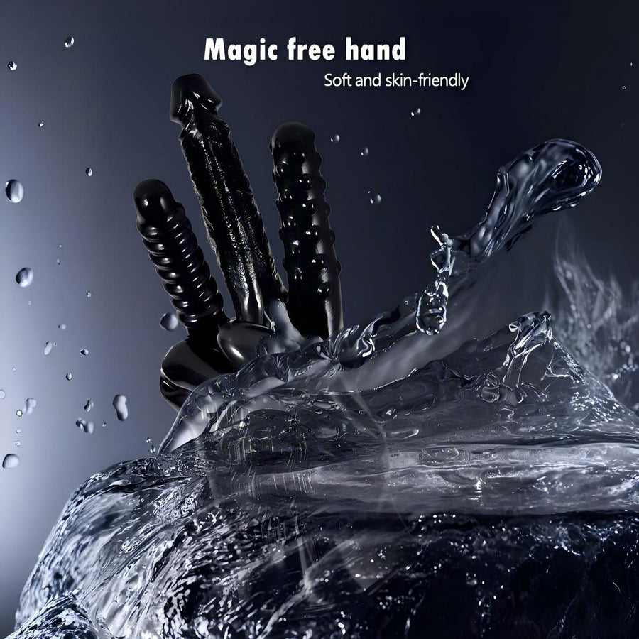 Vibrating Massage Glove ¨C Multi-Texture Stimulation, Waterproof Silicone Design
