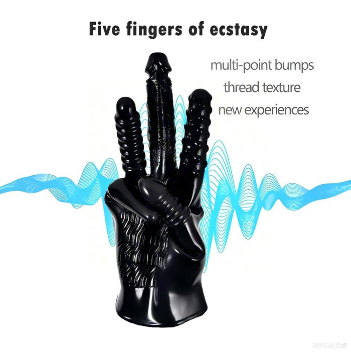 Vibrating Massage Glove ¨C Multi-Texture Stimulation, Waterproof Silicone Design