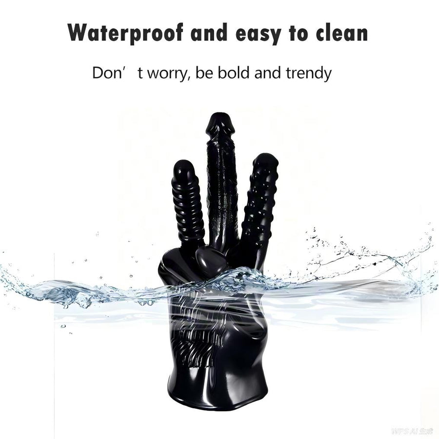Vibrating Massage Glove ¨C Multi-Texture Stimulation, Waterproof Silicone Design