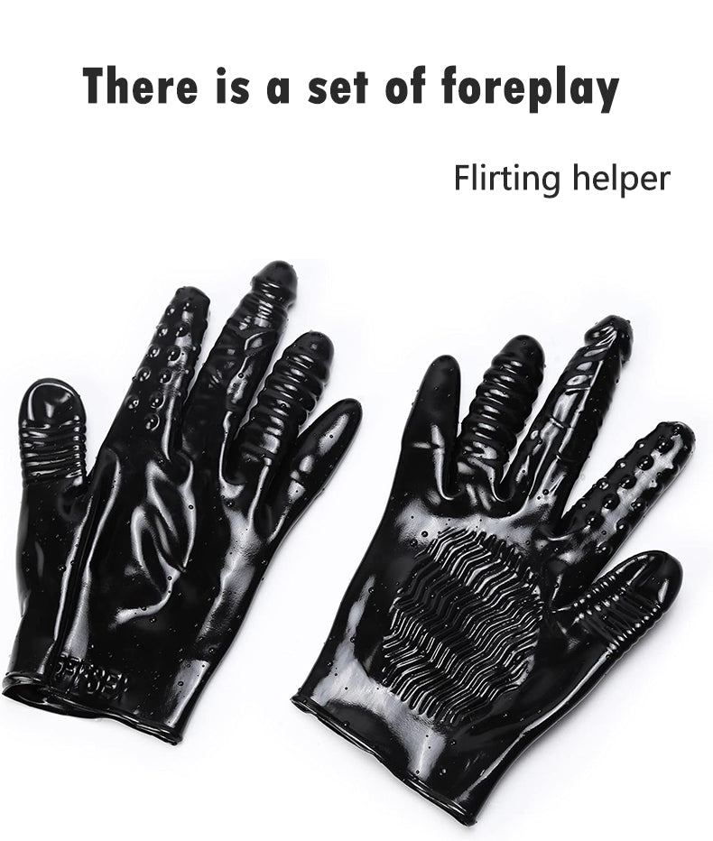 Vibrating Massage Glove ¨C Multi-Texture Stimulation, Waterproof Silicone Design