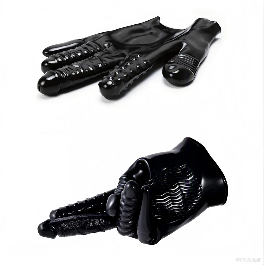 Vibrating Massage Glove ¨C Multi-Texture Stimulation, Waterproof Silicone Design